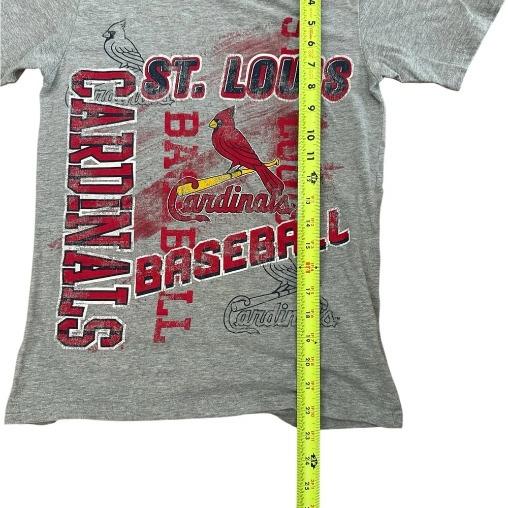 St Louis Cardinals Youth Boys Gray T-Shirt Size‎ Large 10-12 Redbirds MLB Cards